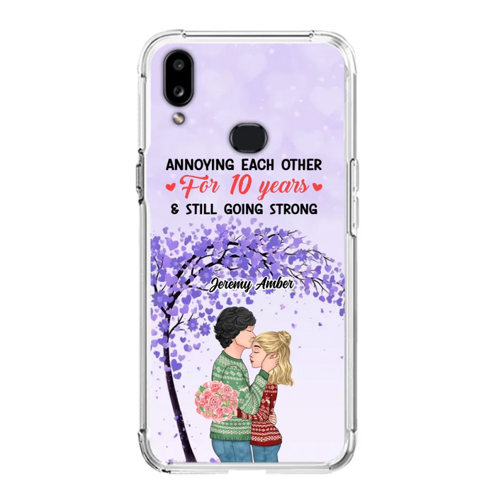 Custom Personalized Couple Kissing Phone Case - Gift Idea For Couple/Lovers - Annoying Each Other For 10 Years & Still Going Strong - Cases For iPhone & Samsung