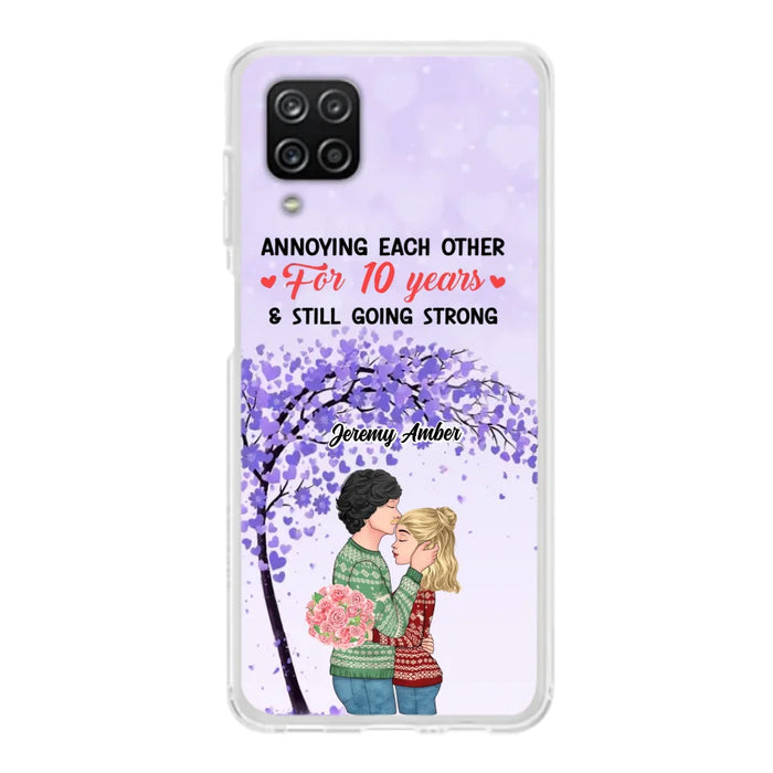 Custom Personalized Couple Kissing Phone Case - Gift Idea For Couple/Lovers - Annoying Each Other For 10 Years & Still Going Strong - Cases For iPhone & Samsung