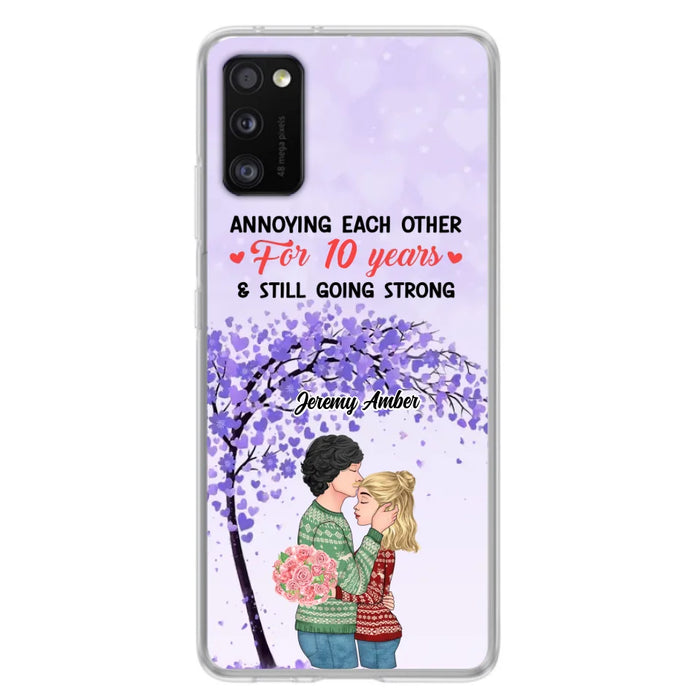 Custom Personalized Couple Kissing Phone Case - Gift Idea For Couple/Lovers - Annoying Each Other For 10 Years & Still Going Strong - Cases For iPhone & Samsung