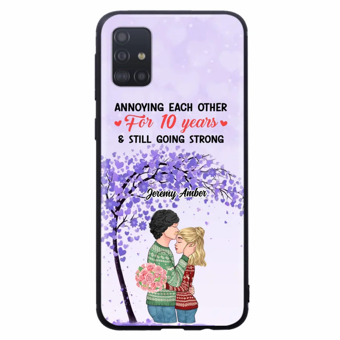 Custom Personalized Couple Kissing Phone Case - Gift Idea For Couple/Lovers - Annoying Each Other For 10 Years & Still Going Strong - Cases For iPhone & Samsung