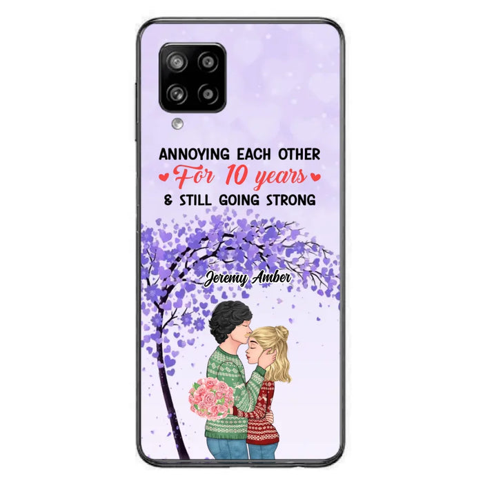 Custom Personalized Couple Kissing Phone Case - Gift Idea For Couple/Lovers - Annoying Each Other For 10 Years & Still Going Strong - Cases For iPhone & Samsung