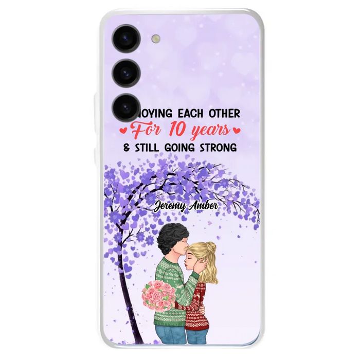 Custom Personalized Couple Kissing Phone Case - Gift Idea For Couple/Lovers - Annoying Each Other For 10 Years & Still Going Strong - Cases For iPhone & Samsung