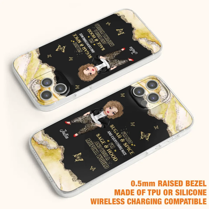 Custom Personalized Chubby Girl Phone Case for iPhone/ Samsung - Gift Idea For Friends/ Birthday - I'm Sage & Hood And Wish A Mufuka Would