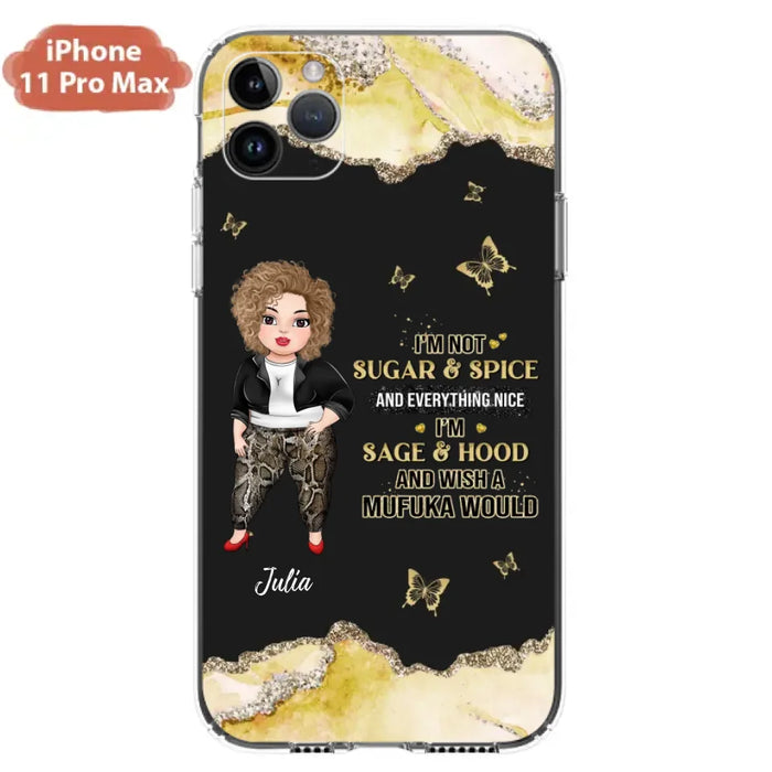 Custom Personalized Chubby Girl Phone Case for iPhone/ Samsung - Gift Idea For Friends/ Birthday - I'm Sage & Hood And Wish A Mufuka Would