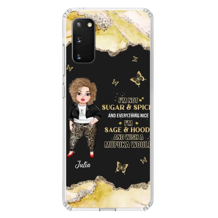 Custom Personalized Chubby Girl Phone Case for iPhone/ Samsung - Gift Idea For Friends/ Birthday - I'm Sage & Hood And Wish A Mufuka Would