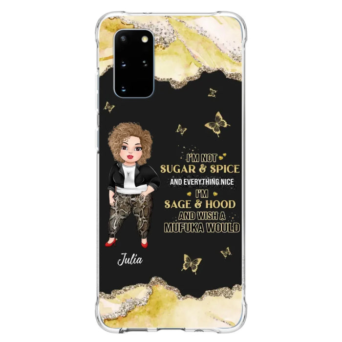 Custom Personalized Chubby Girl Phone Case for iPhone/ Samsung - Gift Idea For Friends/ Birthday - I'm Sage & Hood And Wish A Mufuka Would