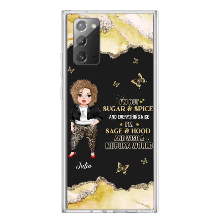 Custom Personalized Chubby Girl Phone Case for iPhone/ Samsung - Gift Idea For Friends/ Birthday - I'm Sage & Hood And Wish A Mufuka Would