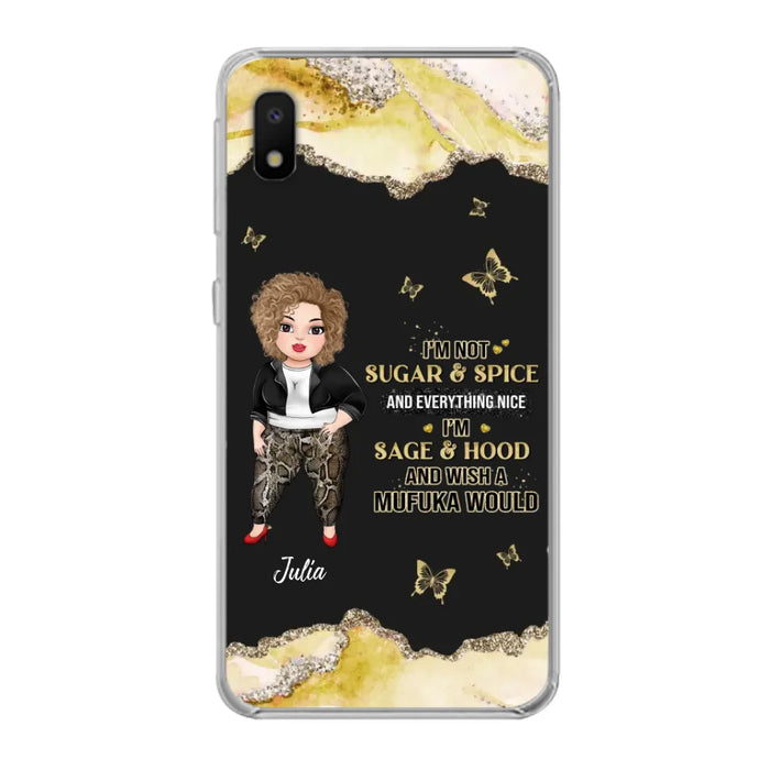 Custom Personalized Chubby Girl Phone Case for iPhone/ Samsung - Gift Idea For Friends/ Birthday - I'm Sage & Hood And Wish A Mufuka Would