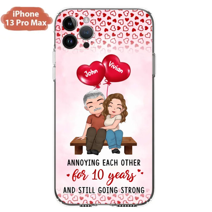 Custom Personalized Couple Phone Case - Gift Idea For Couple - Mother's Day Gift For Wife From Husband - Annoying Each Other For 15 Years And Still Going Strong - Case For iPhone & Samsung