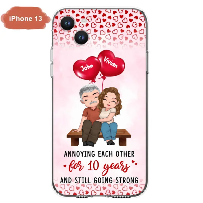 Custom Personalized Couple Phone Case - Gift Idea For Couple - Mother's Day Gift For Wife From Husband - Annoying Each Other For 15 Years And Still Going Strong - Case For iPhone & Samsung