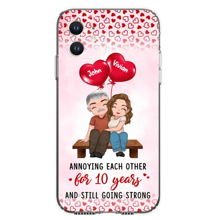 Custom Personalized Couple Phone Case - Gift Idea For Couple - Mother's Day Gift For Wife From Husband - Annoying Each Other For 15 Years And Still Going Strong - Case For iPhone & Samsung