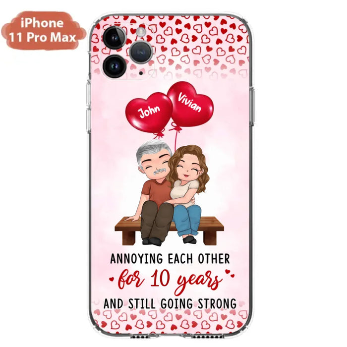 Custom Personalized Couple Phone Case - Gift Idea For Couple - Mother's Day Gift For Wife From Husband - Annoying Each Other For 15 Years And Still Going Strong - Case For iPhone & Samsung