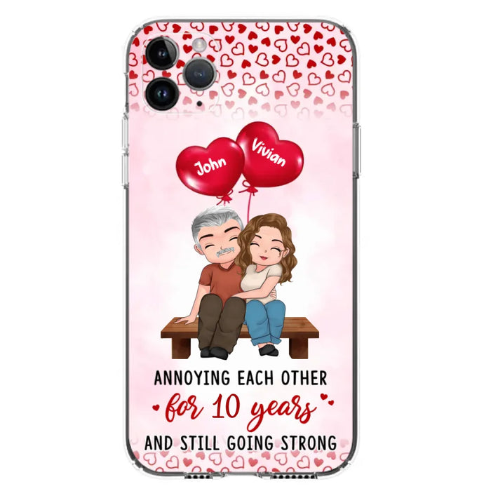 Custom Personalized Couple Phone Case - Gift Idea For Couple - Mother's Day Gift For Wife From Husband - Annoying Each Other For 15 Years And Still Going Strong - Case For iPhone & Samsung