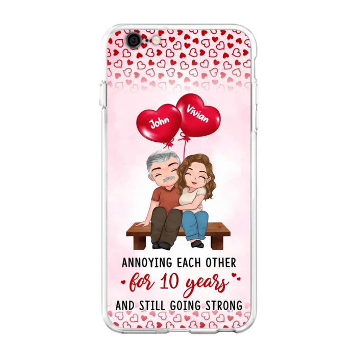 Custom Personalized Couple Phone Case - Gift Idea For Couple - Mother's Day Gift For Wife From Husband - Annoying Each Other For 15 Years And Still Going Strong - Case For iPhone & Samsung