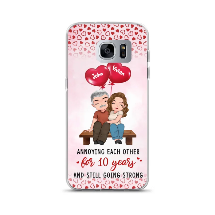 Custom Personalized Couple Phone Case - Gift Idea For Couple - Mother's Day Gift For Wife From Husband - Annoying Each Other For 15 Years And Still Going Strong - Case For iPhone & Samsung