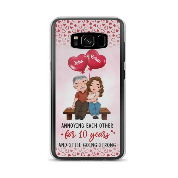 Custom Personalized Couple Phone Case - Gift Idea For Couple - Mother's Day Gift For Wife From Husband - Annoying Each Other For 15 Years And Still Going Strong - Case For iPhone & Samsung