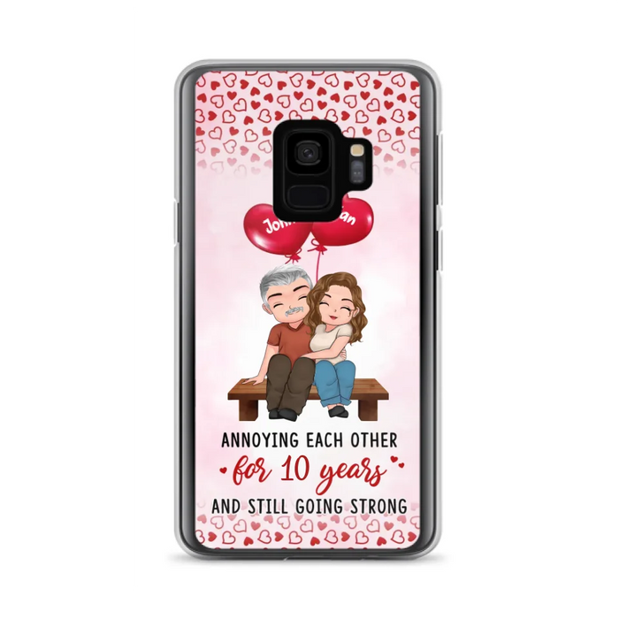 Custom Personalized Couple Phone Case - Gift Idea For Couple - Mother's Day Gift For Wife From Husband - Annoying Each Other For 15 Years And Still Going Strong - Case For iPhone & Samsung