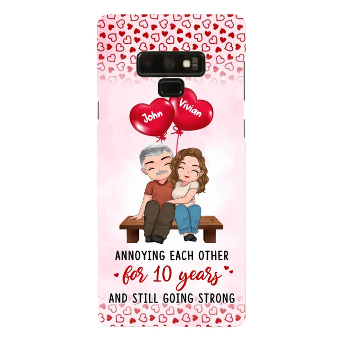 Custom Personalized Couple Phone Case - Gift Idea For Couple - Mother's Day Gift For Wife From Husband - Annoying Each Other For 15 Years And Still Going Strong - Case For iPhone & Samsung