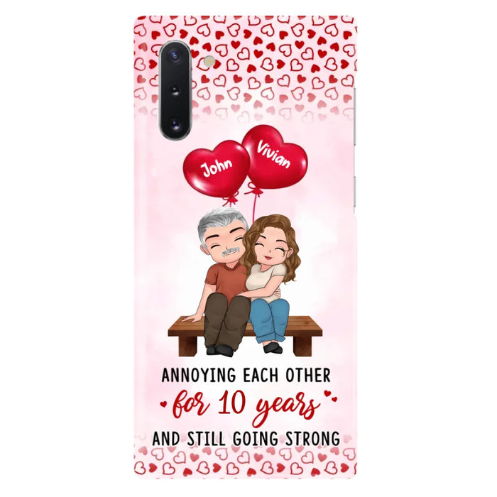 Custom Personalized Couple Phone Case - Gift Idea For Couple - Mother's Day Gift For Wife From Husband - Annoying Each Other For 15 Years And Still Going Strong - Case For iPhone & Samsung