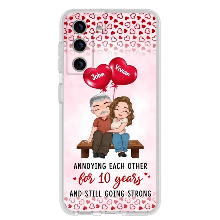 Custom Personalized Couple Phone Case - Gift Idea For Couple - Mother's Day Gift For Wife From Husband - Annoying Each Other For 15 Years And Still Going Strong - Case For iPhone & Samsung