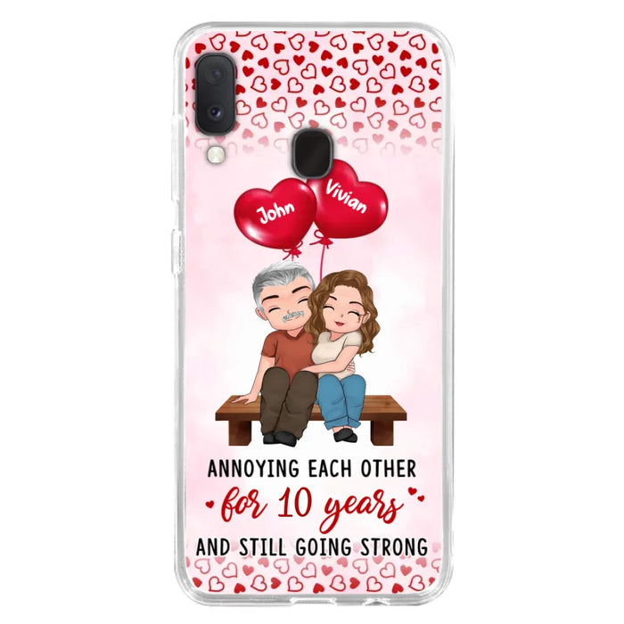 Custom Personalized Couple Phone Case - Gift Idea For Couple - Mother's Day Gift For Wife From Husband - Annoying Each Other For 15 Years And Still Going Strong - Case For iPhone & Samsung