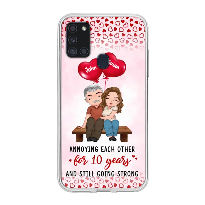 Custom Personalized Couple Phone Case - Gift Idea For Couple - Mother's Day Gift For Wife From Husband - Annoying Each Other For 15 Years And Still Going Strong - Case For iPhone & Samsung