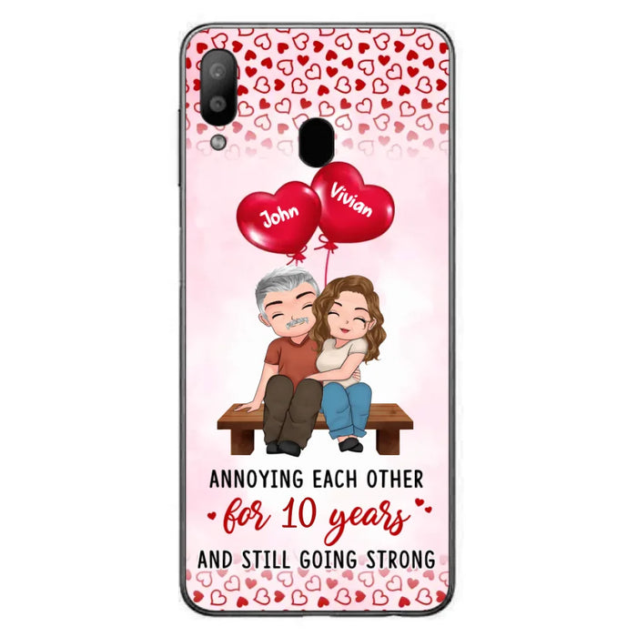 Custom Personalized Couple Phone Case - Gift Idea For Couple - Mother's Day Gift For Wife From Husband - Annoying Each Other For 15 Years And Still Going Strong - Case For iPhone & Samsung