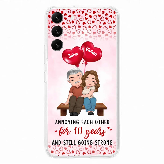 Custom Personalized Couple Phone Case - Gift Idea For Couple - Mother's Day Gift For Wife From Husband - Annoying Each Other For 15 Years And Still Going Strong - Case For iPhone & Samsung