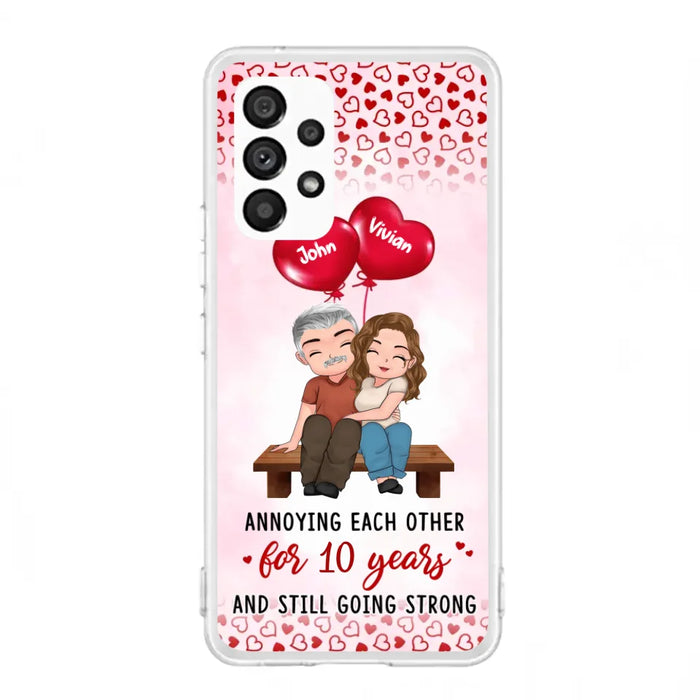 Custom Personalized Couple Phone Case - Gift Idea For Couple - Mother's Day Gift For Wife From Husband - Annoying Each Other For 15 Years And Still Going Strong - Case For iPhone & Samsung