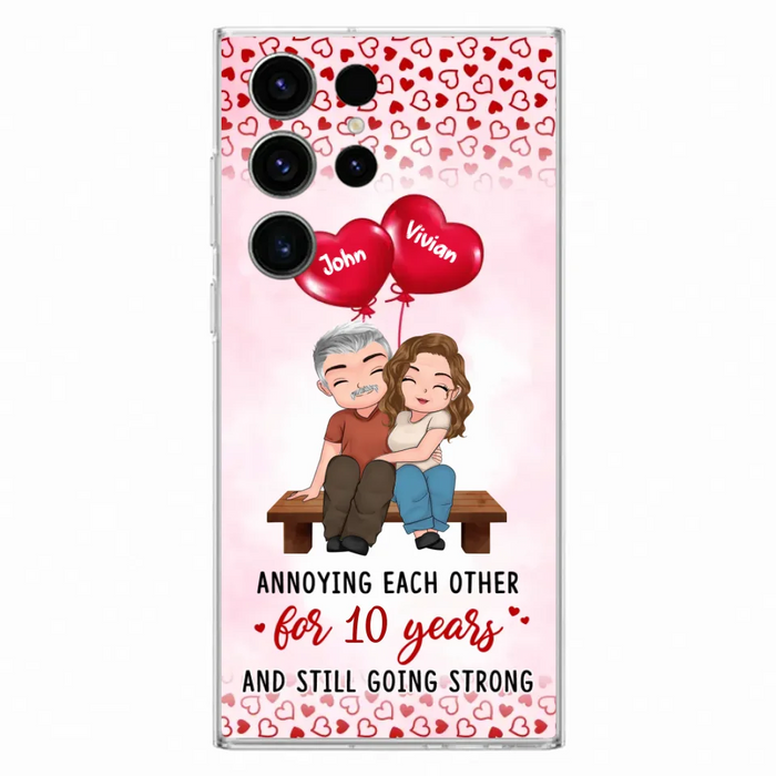 Custom Personalized Couple Phone Case - Gift Idea For Couple - Mother's Day Gift For Wife From Husband - Annoying Each Other For 15 Years And Still Going Strong - Case For iPhone & Samsung