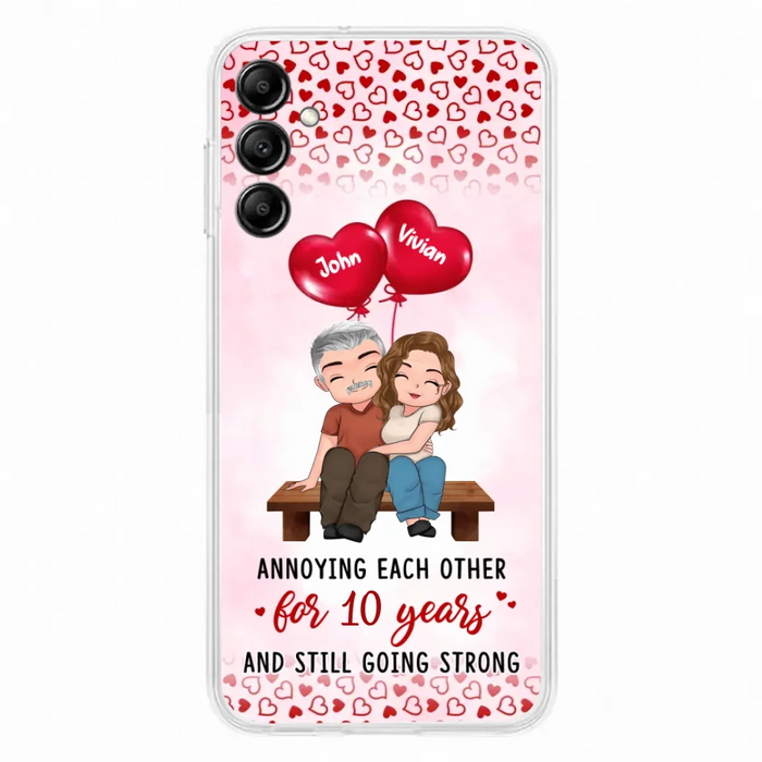 Custom Personalized Couple Phone Case - Gift Idea For Couple - Mother's Day Gift For Wife From Husband - Annoying Each Other For 15 Years And Still Going Strong - Case For iPhone & Samsung