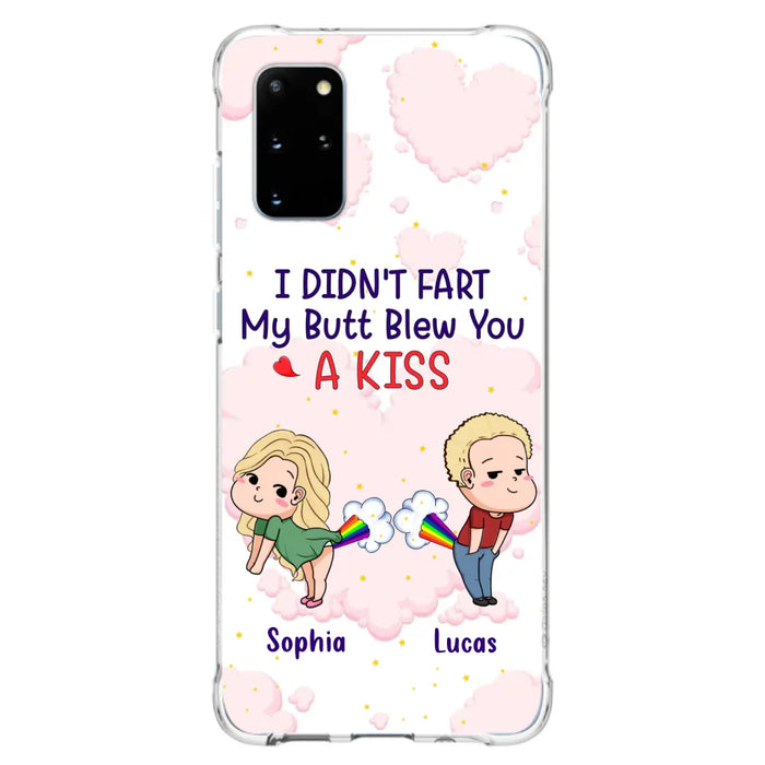 Custom Personalized Fart Couple Phone Case - Funny Valentine's Day Gift For Couple - I Didn't Fart My Butt Blew You A Kiss - Case For iPhone And Samsung