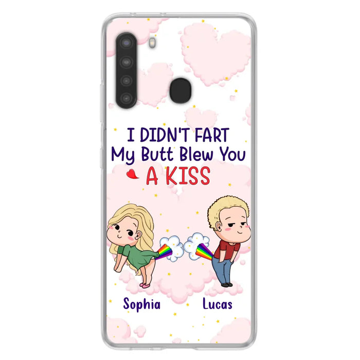 Custom Personalized Fart Couple Phone Case - Funny Valentine's Day Gift For Couple - I Didn't Fart My Butt Blew You A Kiss - Case For iPhone And Samsung