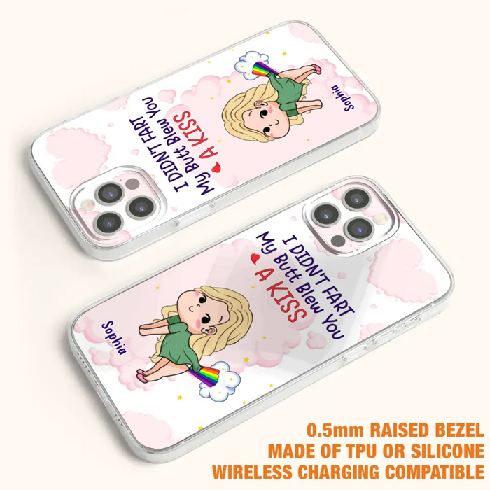 Personalized Fart Couple Phone Case - Funny Valentine's Day Gift For Couple - I Didn't Fart My Butt Blew You A Kiss - Case For iPhone And Samsung