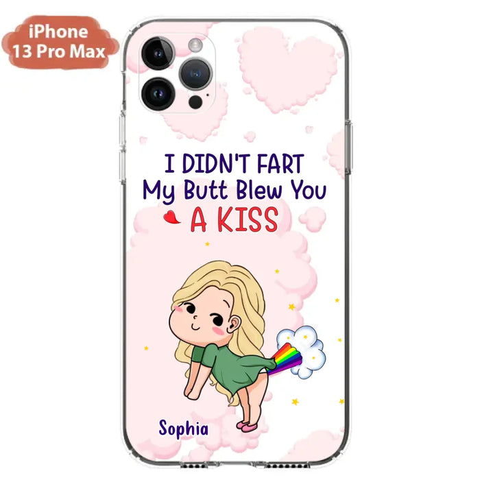 Personalized Fart Couple Phone Case - Funny Valentine's Day Gift For Couple - I Didn't Fart My Butt Blew You A Kiss - Case For iPhone And Samsung