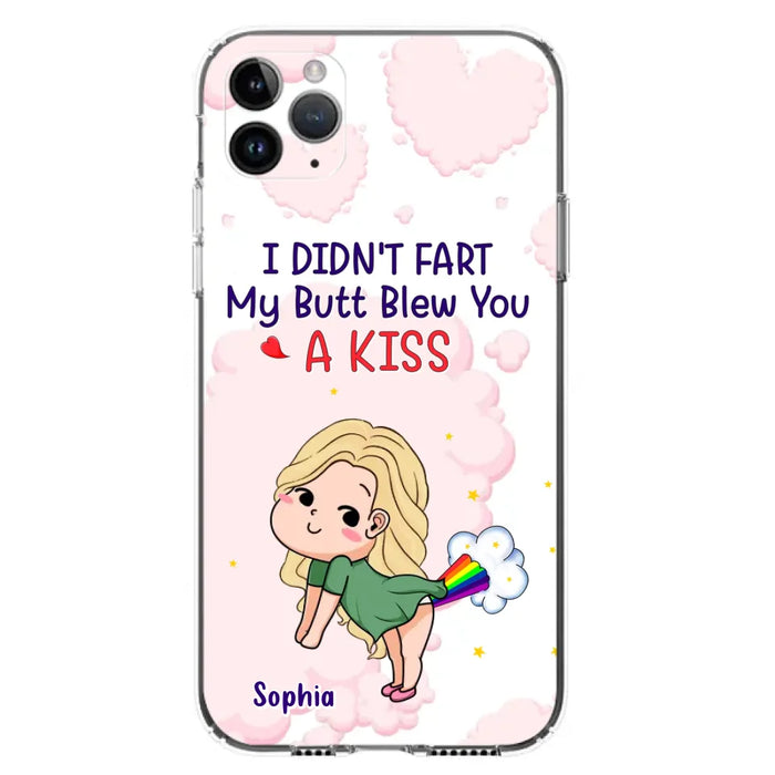 Personalized Fart Couple Phone Case - Funny Valentine's Day Gift For Couple - I Didn't Fart My Butt Blew You A Kiss - Case For iPhone And Samsung