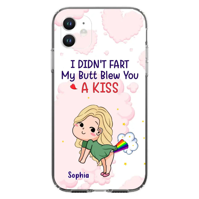 Personalized Fart Couple Phone Case - Funny Valentine's Day Gift For Couple - I Didn't Fart My Butt Blew You A Kiss - Case For iPhone And Samsung