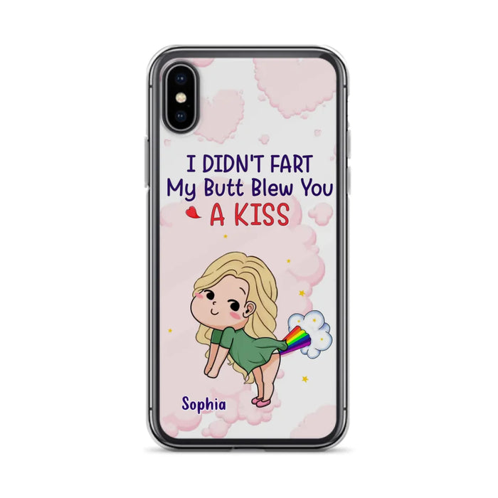 Personalized Fart Couple Phone Case - Funny Valentine's Day Gift For Couple - I Didn't Fart My Butt Blew You A Kiss - Case For iPhone And Samsung