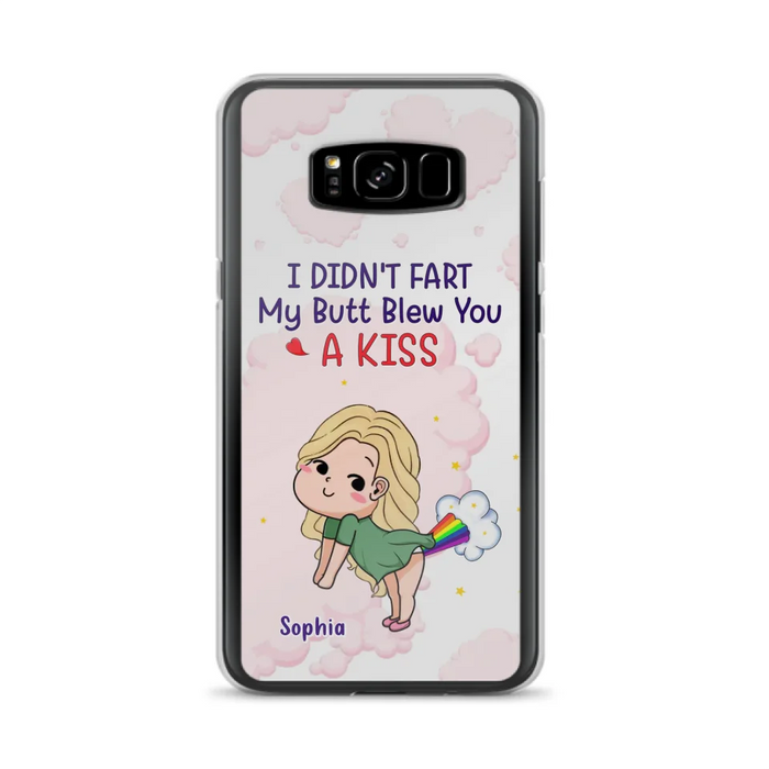 Personalized Fart Couple Phone Case - Funny Valentine's Day Gift For Couple - I Didn't Fart My Butt Blew You A Kiss - Case For iPhone And Samsung