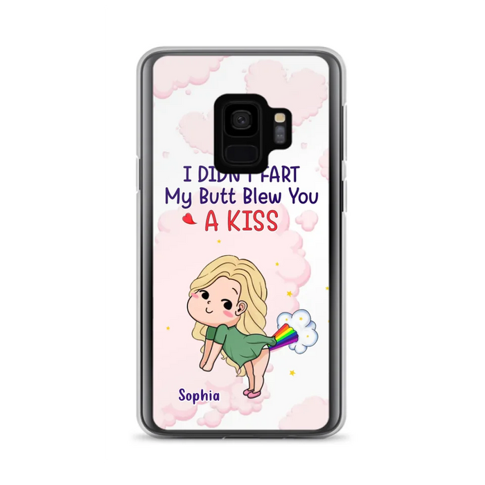 Personalized Fart Couple Phone Case - Funny Valentine's Day Gift For Couple - I Didn't Fart My Butt Blew You A Kiss - Case For iPhone And Samsung