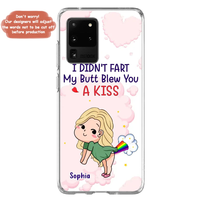 Personalized Fart Couple Phone Case - Funny Valentine's Day Gift For Couple - I Didn't Fart My Butt Blew You A Kiss - Case For iPhone And Samsung