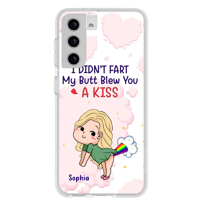 Personalized Fart Couple Phone Case - Funny Valentine's Day Gift For Couple - I Didn't Fart My Butt Blew You A Kiss - Case For iPhone And Samsung