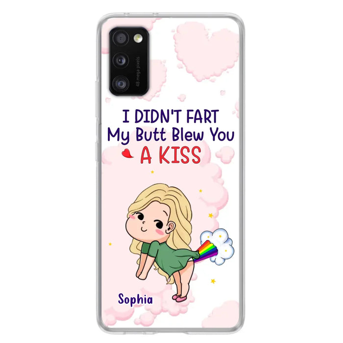 Personalized Fart Couple Phone Case - Funny Valentine's Day Gift For Couple - I Didn't Fart My Butt Blew You A Kiss - Case For iPhone And Samsung