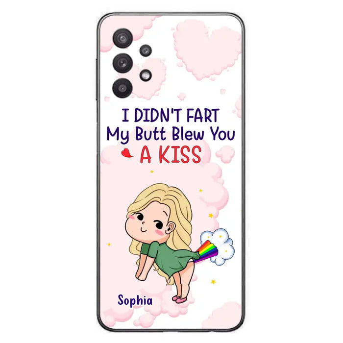 Personalized Fart Couple Phone Case - Funny Valentine's Day Gift For Couple - I Didn't Fart My Butt Blew You A Kiss - Case For iPhone And Samsung