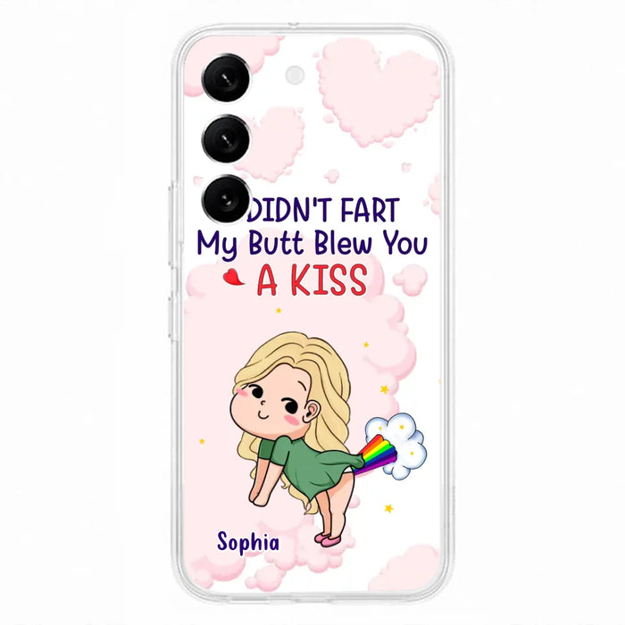 Personalized Fart Couple Phone Case - Funny Valentine's Day Gift For Couple - I Didn't Fart My Butt Blew You A Kiss - Case For iPhone And Samsung