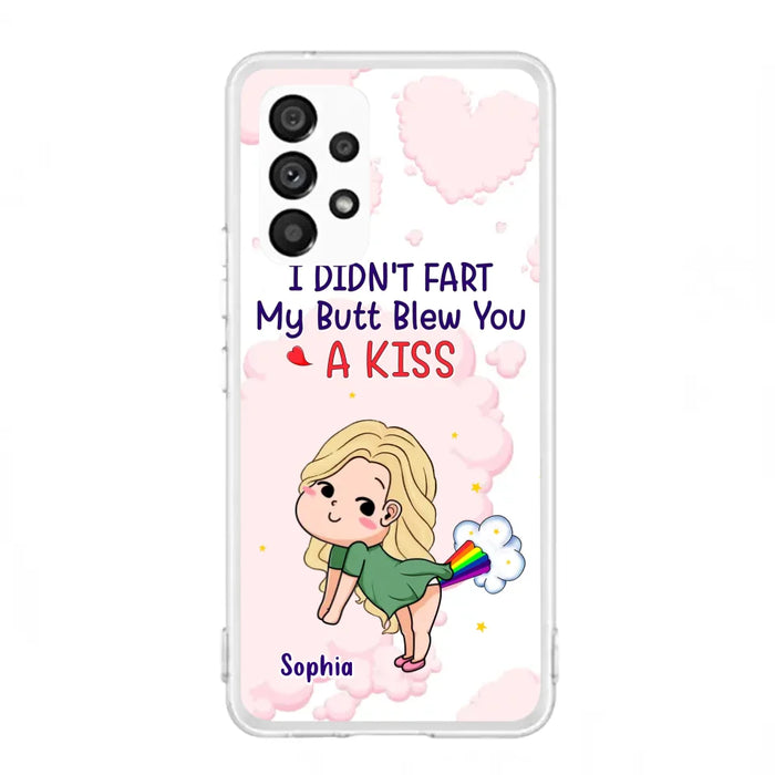 Personalized Fart Couple Phone Case - Funny Valentine's Day Gift For Couple - I Didn't Fart My Butt Blew You A Kiss - Case For iPhone And Samsung