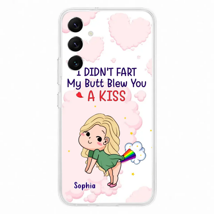 Personalized Fart Couple Phone Case - Funny Valentine's Day Gift For Couple - I Didn't Fart My Butt Blew You A Kiss - Case For iPhone And Samsung