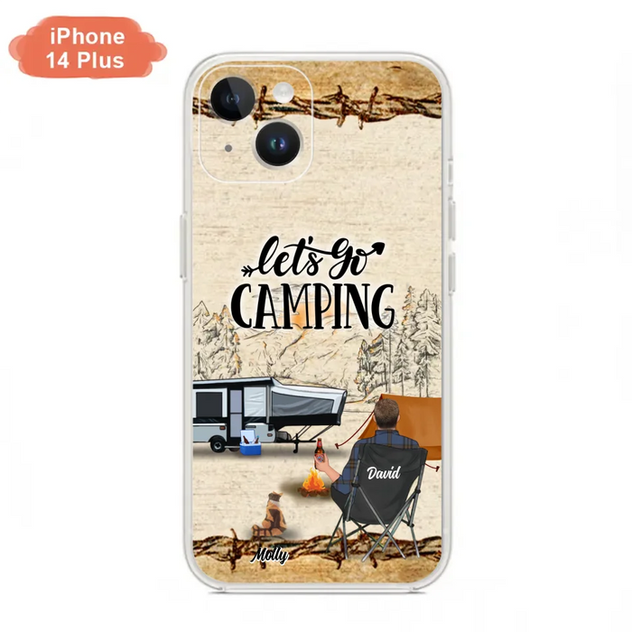 Custom Personalized Camping Phone Case - Gift Idea For Camping Lovers - Couple/Single Man/Woman With Upto 6 Pets - Let's Go Camping - Cases For iPhone & Samsung