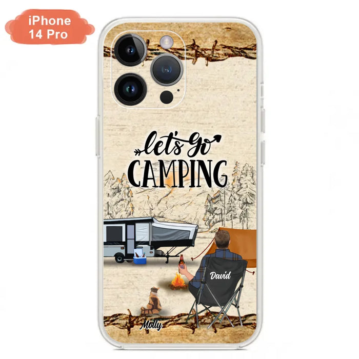 Custom Personalized Camping Phone Case - Gift Idea For Camping Lovers - Couple/Single Man/Woman With Upto 6 Pets - Let's Go Camping - Cases For iPhone & Samsung