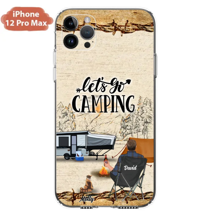 Custom Personalized Camping Phone Case - Gift Idea For Camping Lovers - Couple/Single Man/Woman With Upto 6 Pets - Let's Go Camping - Cases For iPhone & Samsung